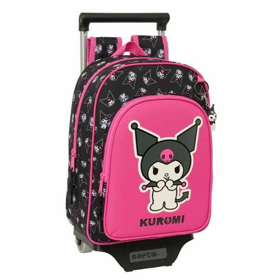 Skolerygsk med Hjul Kuromi Sort Fuchsia 26 x 11 x 67 cm 26 x 34 x 11 cm #1