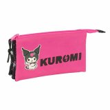 Tredobbelt bretaske Kuromi Sort Fuchsia 22 x 12 x 3 cm #1