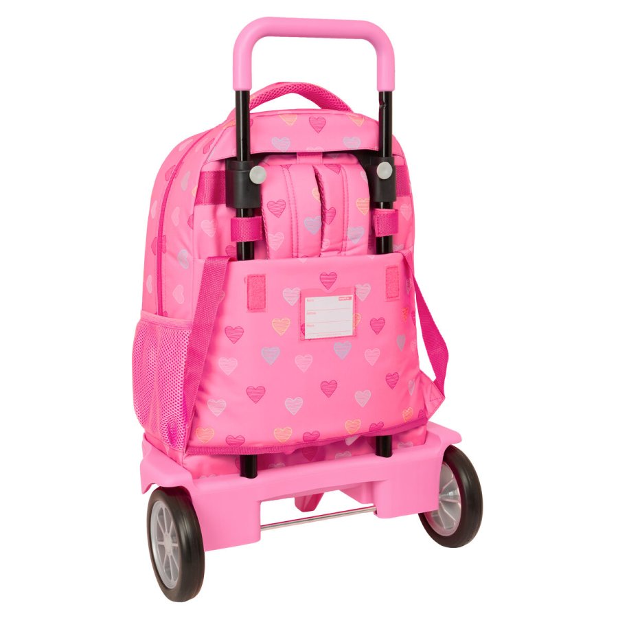 Skolerygs�k med Hjul Benetton Heart Pink 33 x 45 x 22 cm #3
