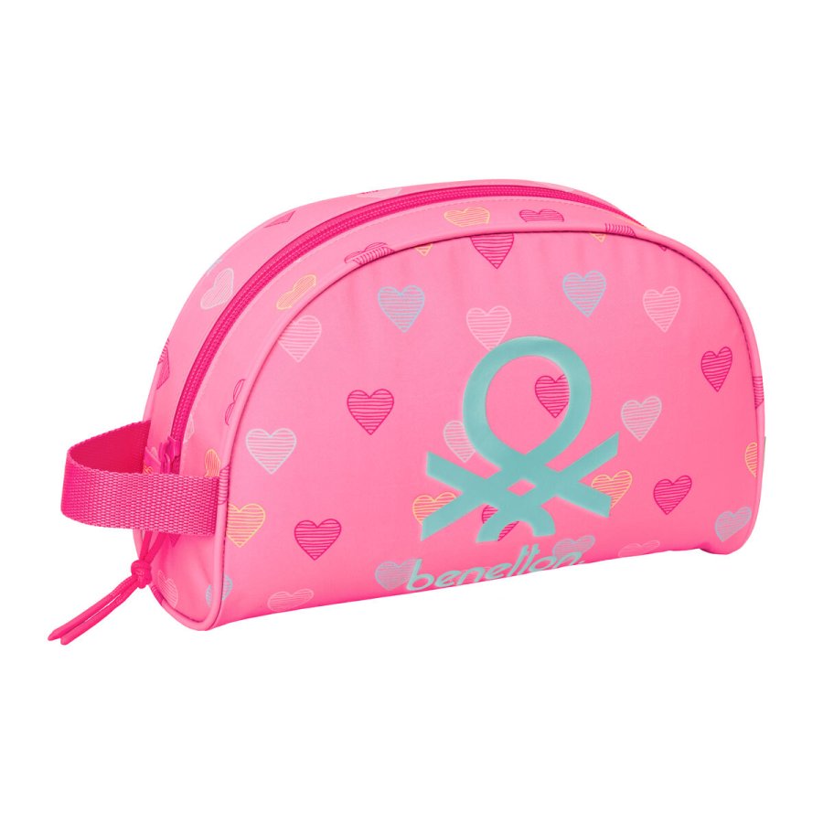 Rejsetoilettaske Benetton Heart Pink 28 x 18 x 10 cm #1