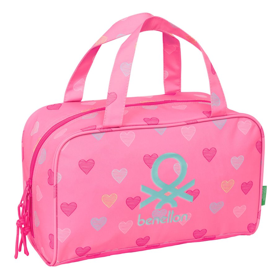 Rejsetoilettaske Benetton Heart Pink 31 x 14 x 19 cm #1
