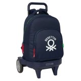 Skolerygs�k med Hjul Benetton Together Marinebl� 33 x 45 x 22 cm #1