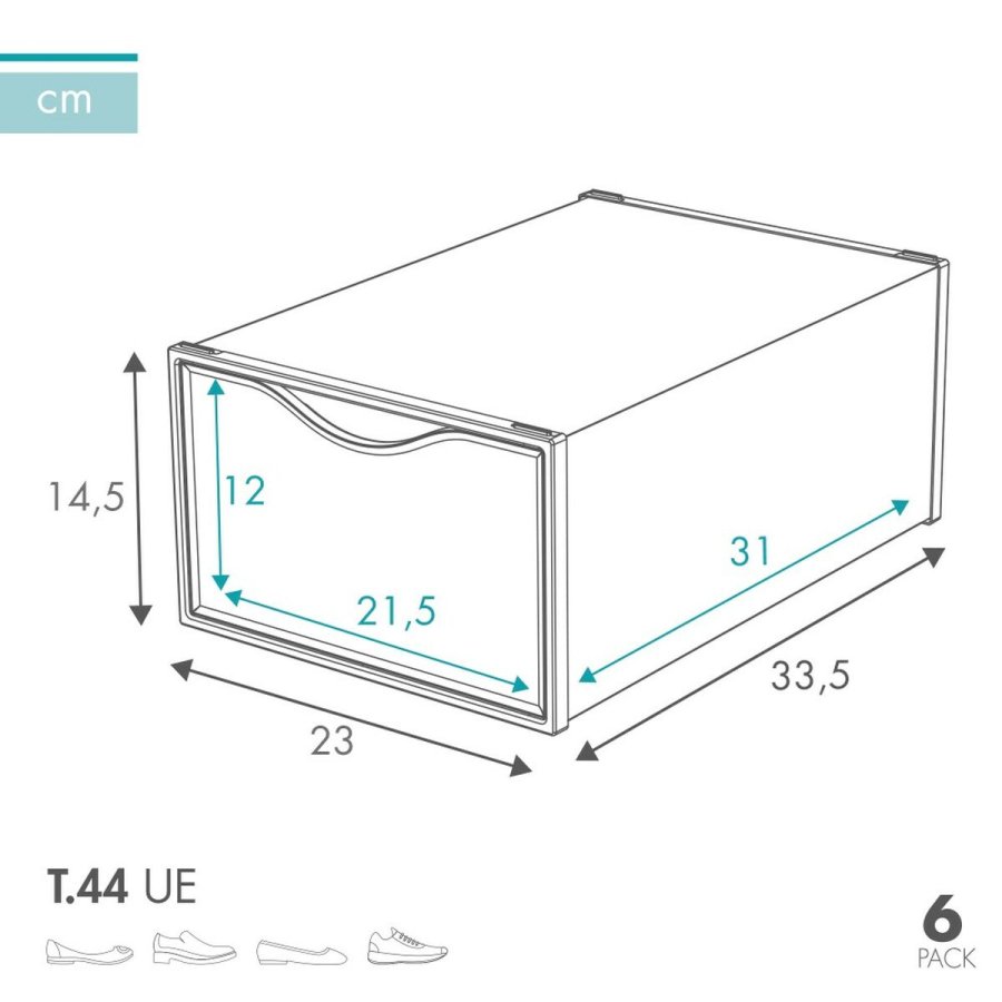 Stackable shoe box Max Home Hvid 6 enheder polypropylen ABS 23 x 14,5 x 33,5 cm #21