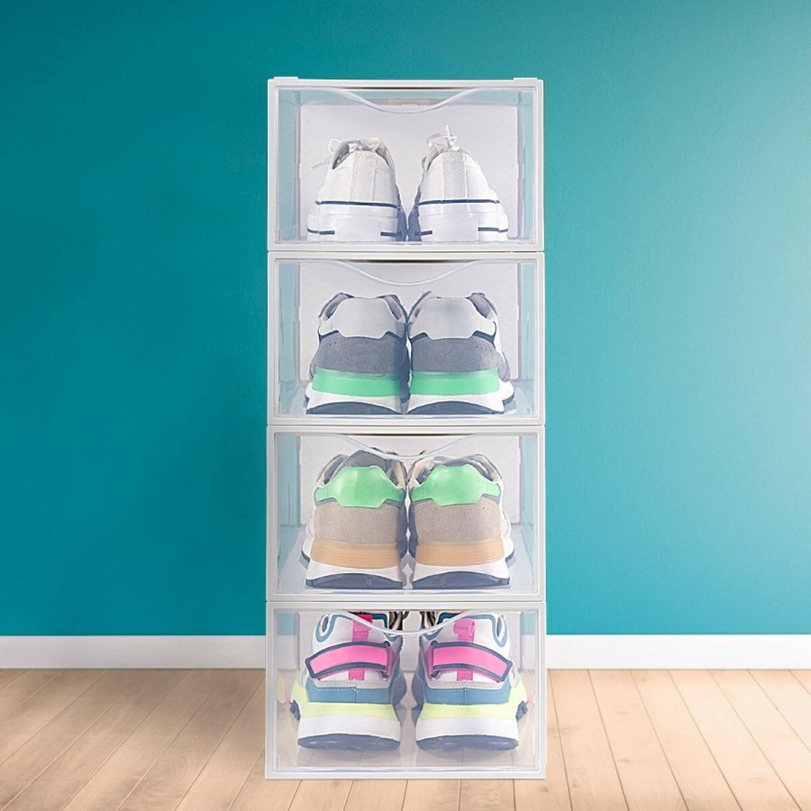 Stackable shoe box Max Home Hvid 6 enheder polypropylen ABS 23 x 14,5 x 33,5 cm #25
