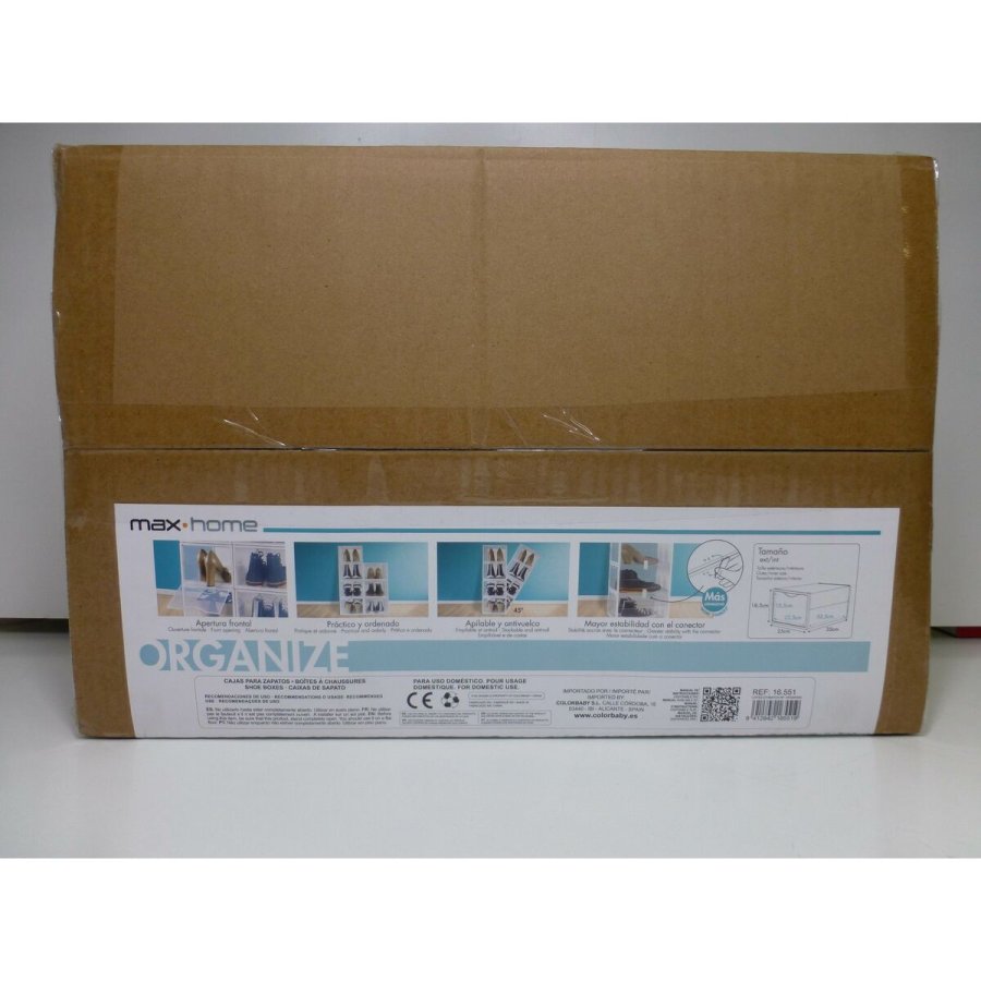 Stackable shoe box Max Home Hvid 6 enheder polypropylen ABS 25 x 18,5 x 35 cm #25