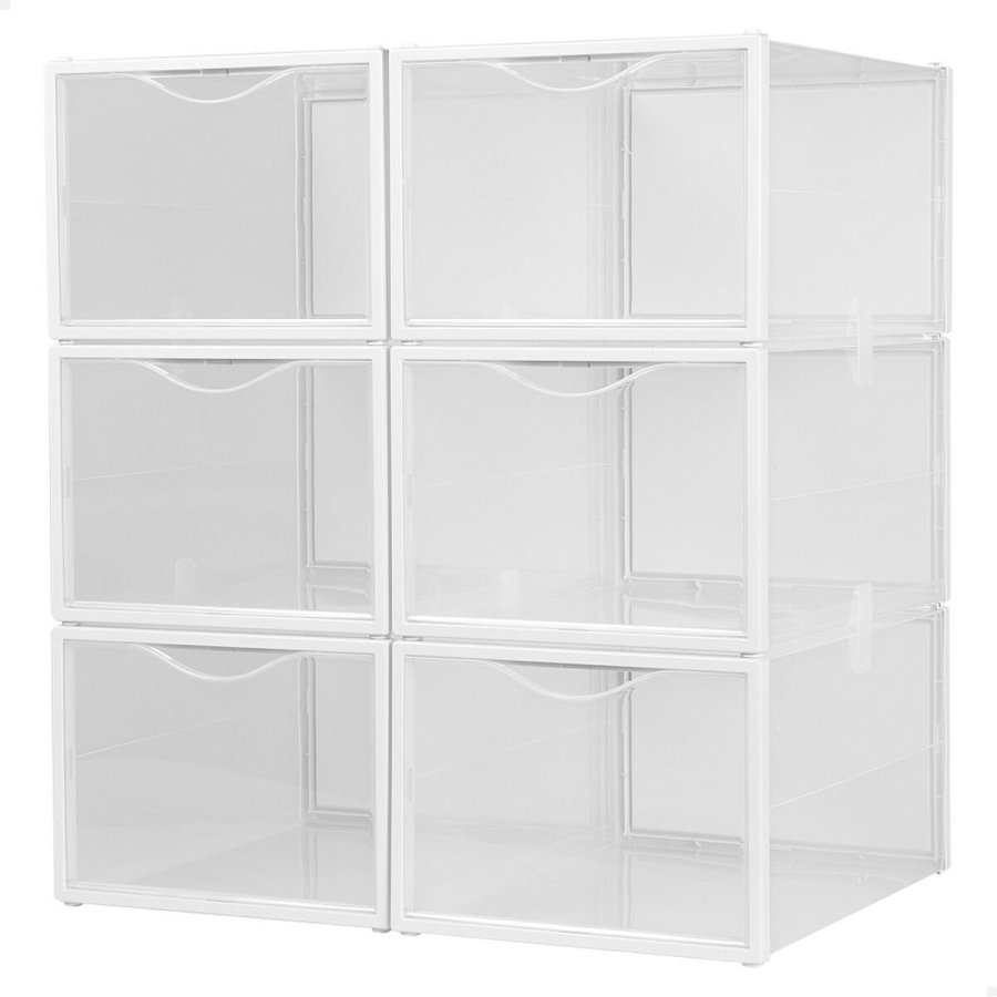 Stackable shoe box Max Home Hvid 6 enheder polypropylen ABS 25 x 18,5 x 35 cm #1