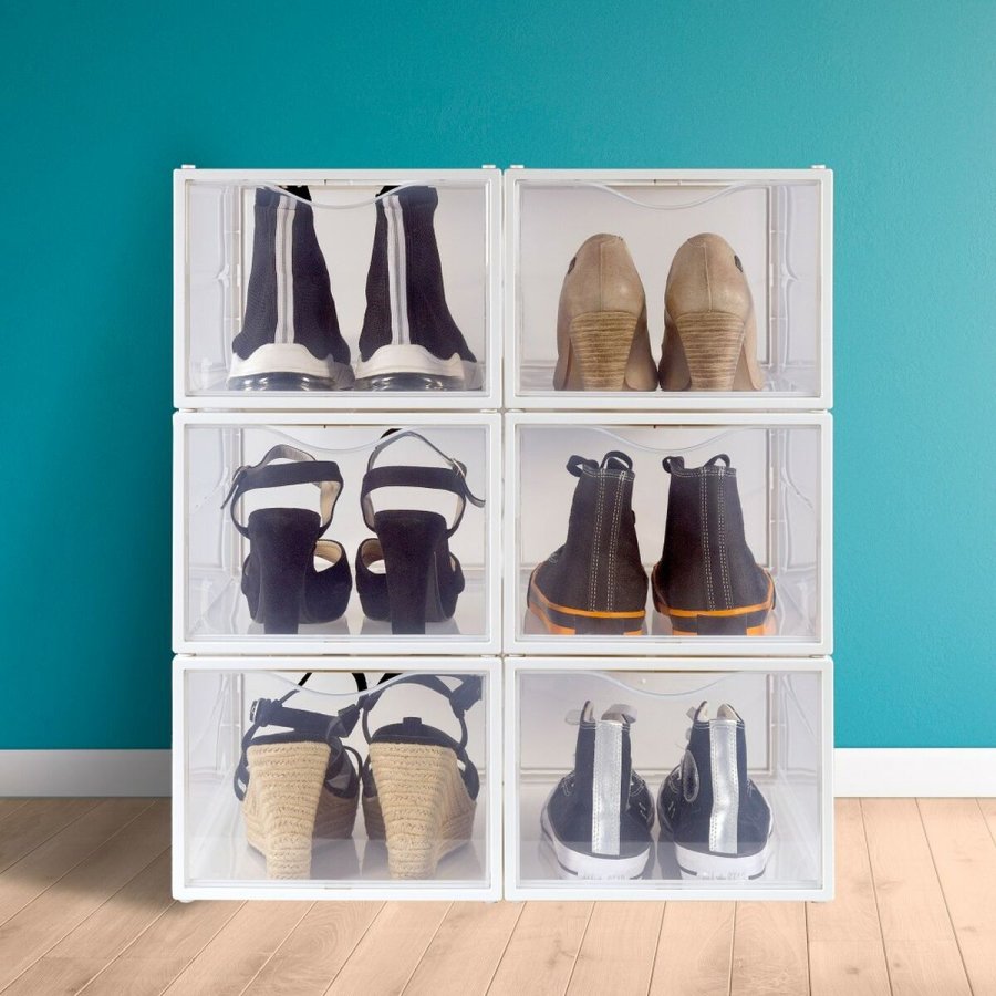 Stackable shoe box Max Home Hvid 6 enheder polypropylen ABS 25 x 18,5 x 35 cm #21