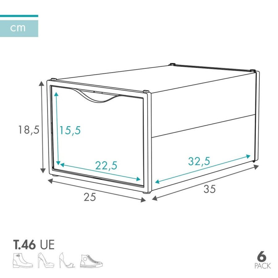 Stackable shoe box Max Home Hvid 6 enheder polypropylen ABS 25 x 18,5 x 35 cm #17
