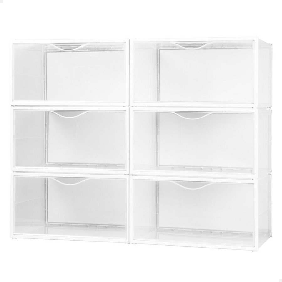 Stackable shoe box Max Home Hvid 6 enheder polypropylen ABS 35 x 18,5 x 27 cm #1