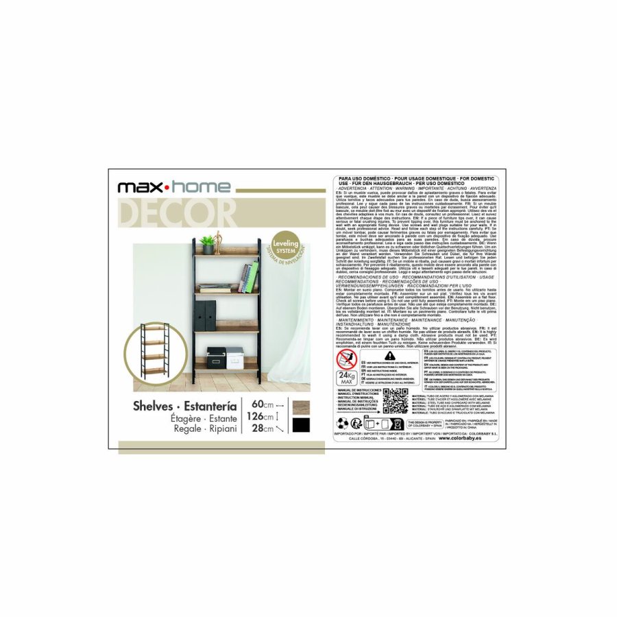 Hylder Max Home Stl Melamin spnplade 60 x 126 x 28 cm #7