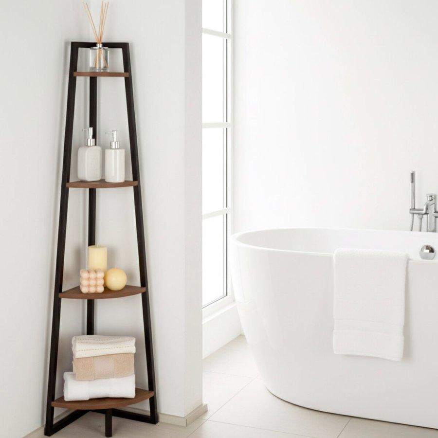 Hylder Max Home Sort Jern Tr� MDF 4 Hylder 30 x 135 x 30 cm #2