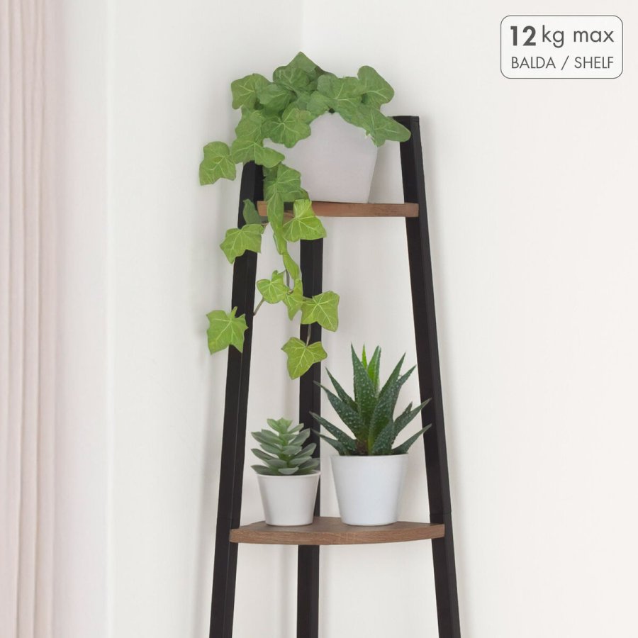 Hylder Max Home Sort Jern Tr� MDF 4 Hylder 30 x 135 x 30 cm #3