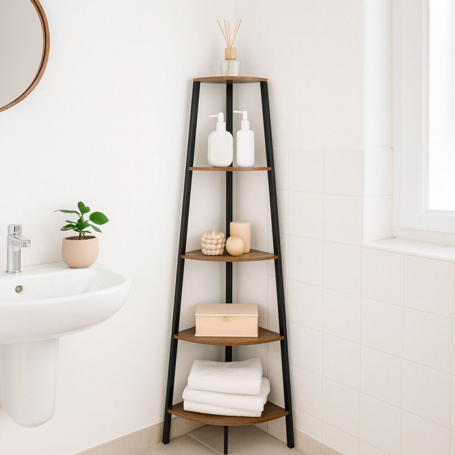 Hylder Max Home Sort Jern Tr� MDF 5 Hylder 35 x 160 x 35 cm #2