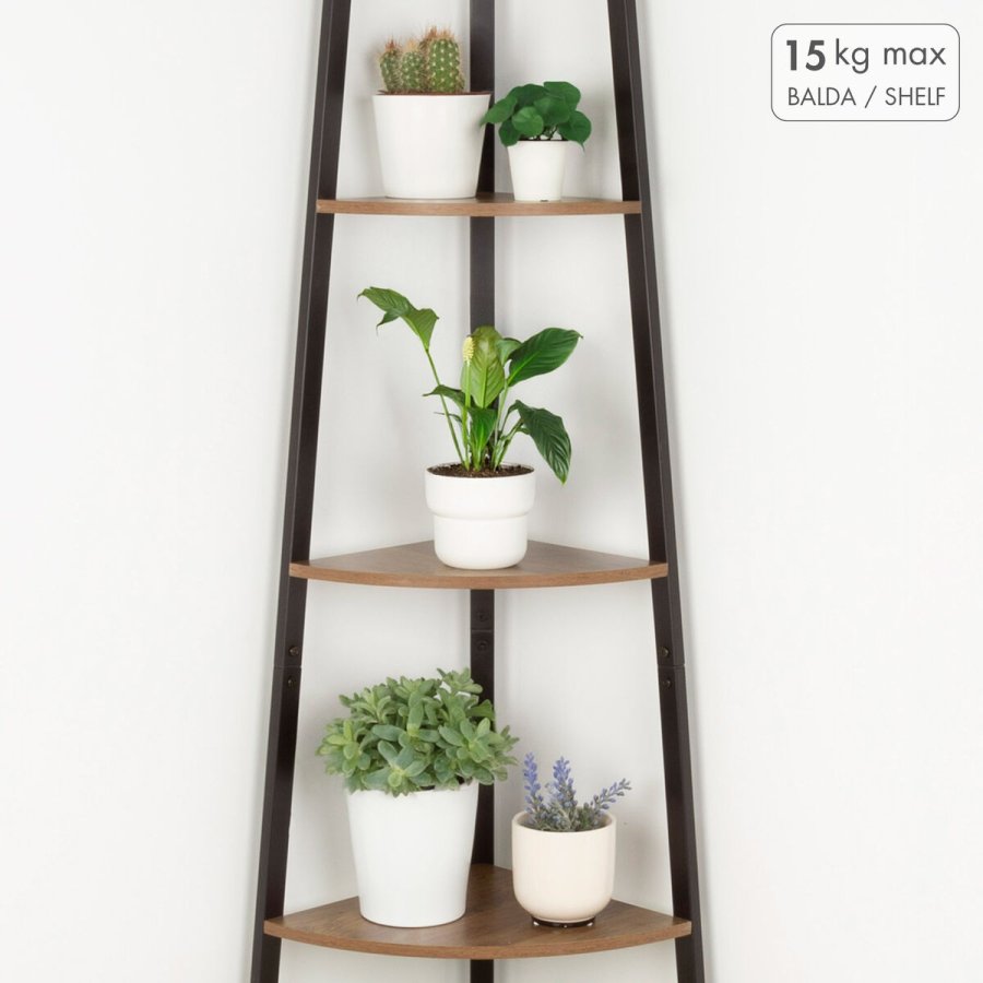 Hylder Max Home Sort Jern Tr� MDF 5 Hylder 35 x 160 x 35 cm #3