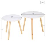 S�t med 2 borde Max Home Hvid 48 x 45 x 48 cm #4