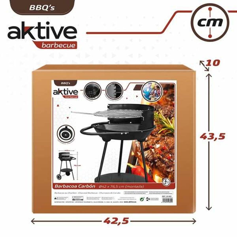 Kulgrill med hjul Aktive Textilene 42 x 76,5 cm Sort #4