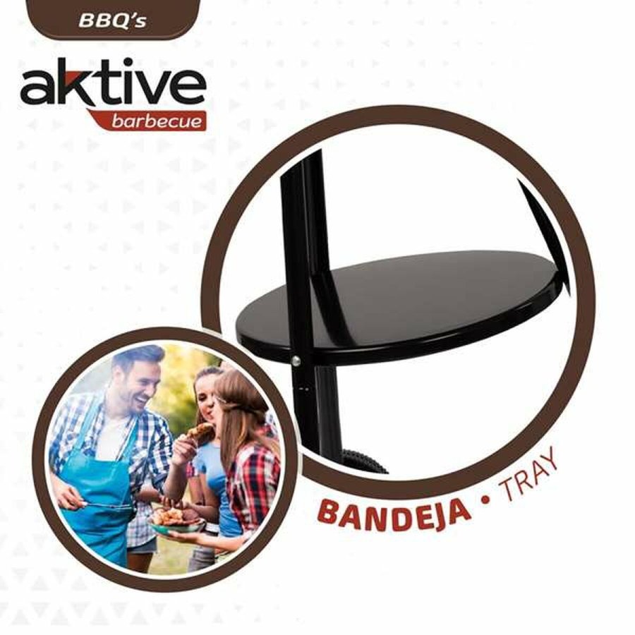 Kulgrill med hjul Aktive Textilene 42 x 76,5 cm Sort #7