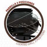 Kulgrill med hjul Aktive Aluminium Emaljeret metal tekstil 42 x 76,5 x 42 cm Sort #9