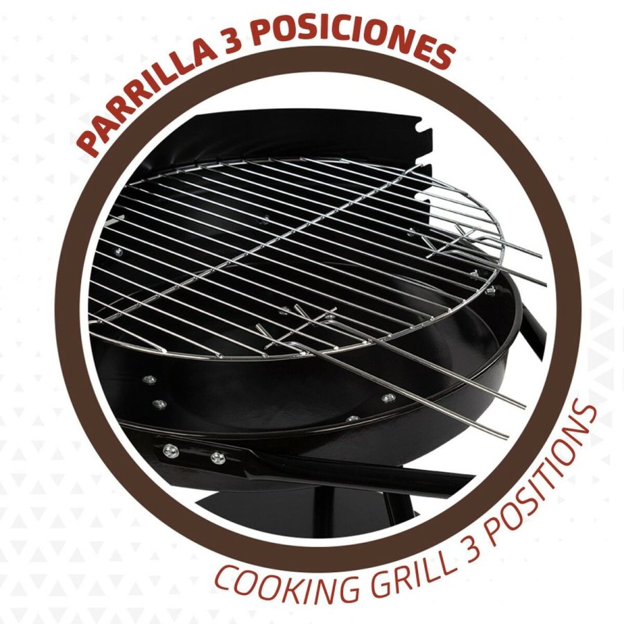 Kulgrill med hjul Aktive Aluminium Emaljeret metal tekstil 42 x 76,5 x 42 cm Sort #9
