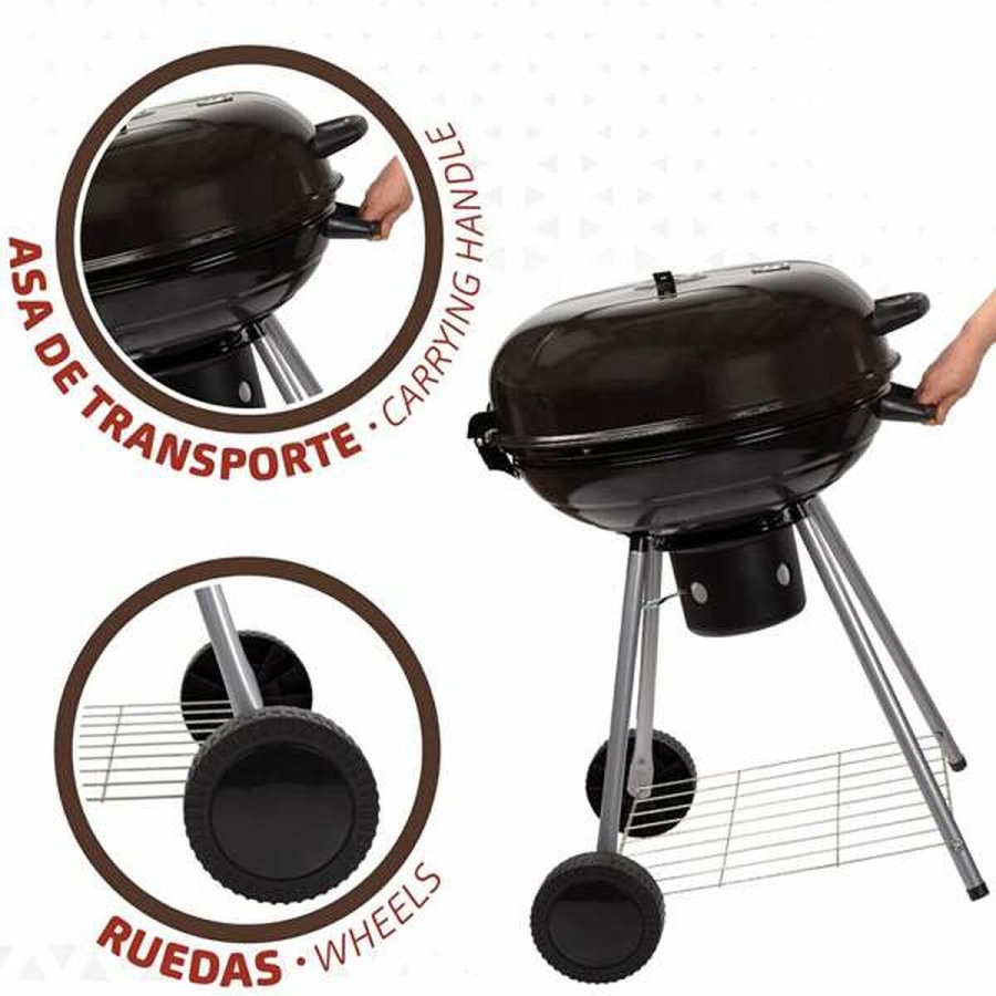 Kulgrill med hjul Aktive Textilene 57 x 86 cm Sort #8