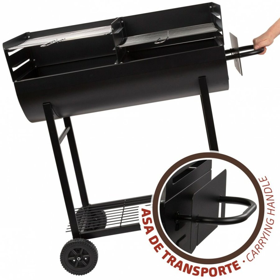 Kulgrill med hjul Aktive Plastik Emaljeret metal 97 x 96 x 42 cm Sort #3