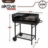 Kulgrill med hjul Aktive Plastik Emaljeret metal 97 x 96 x 42 cm Sort #5
