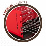 Kulgrill med hjul Aktive Stl Plastik 66 x 44 x 85 cm Rektangulr Rd #5