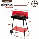 Kulgrill med hjul Aktive Stl Plastik 66 x 44 x 85 cm Rektangulr Rd #9