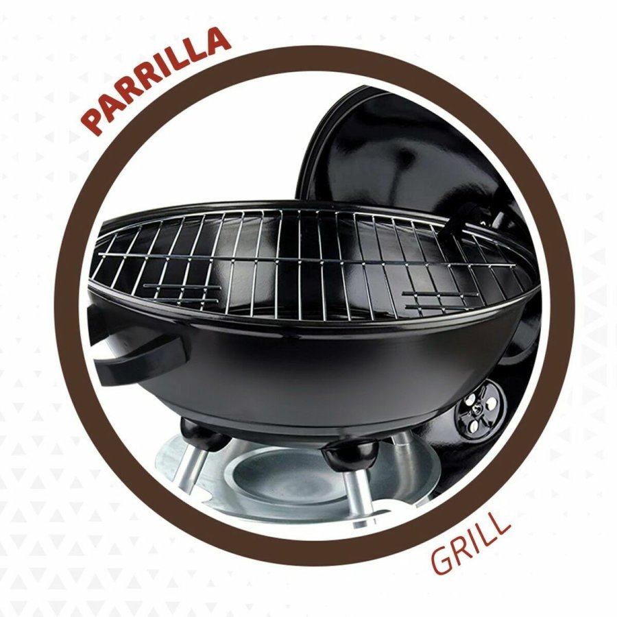 Kulgrill med hjul Aktive 46 cm Cirkulr Sort Med lg #3