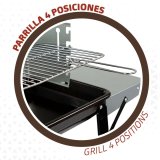 Kulgrill med hjul Aktive Emaljeret metal 90 x 85 x 32 cm Sort #5