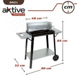 Kulgrill med hjul Aktive Emaljeret metal 90 x 85 x 32 cm Sort #17