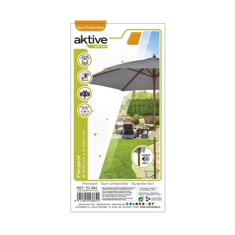 Parasol Aktive Gr� � 300 cm 300 x 240 x 300 cm #4