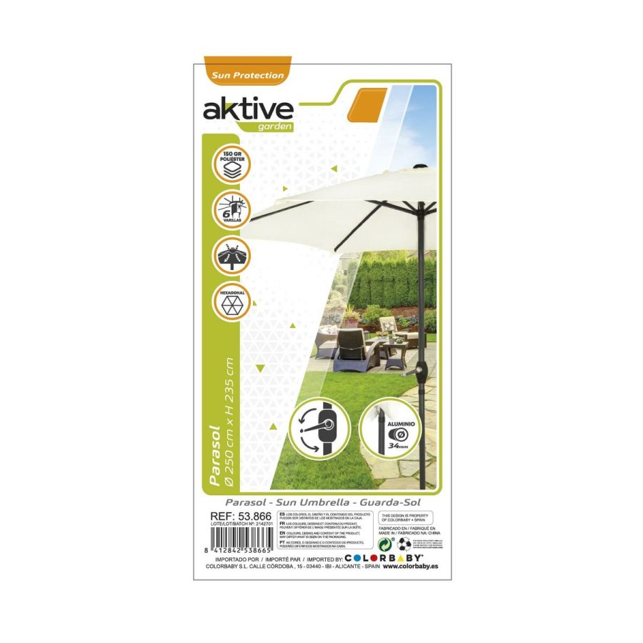 Parasol Aktive Fl�defarvet � 250 cm 250 x 235 x 250 cm #3