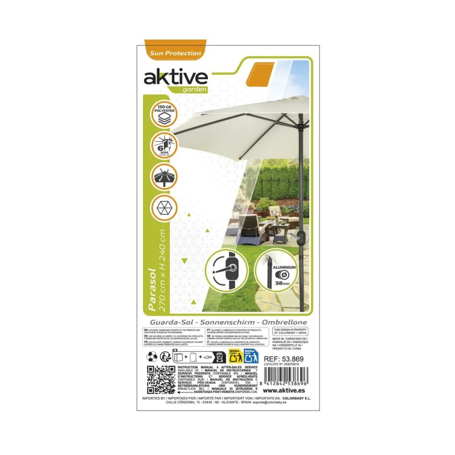 Parasol Aktive Fl�defarvet 270 x 240 x 270 cm #2