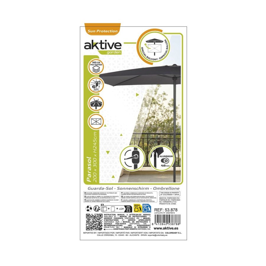 Parasol Aktive Antracit 300 x 245 x 200 cm #3