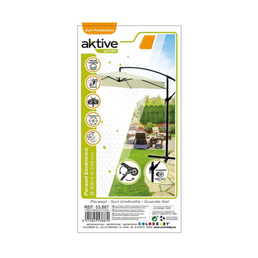 Parasol Aktive BANANA Fl�defarvet � 300 cm 300 x 255 x 300 cm #3
