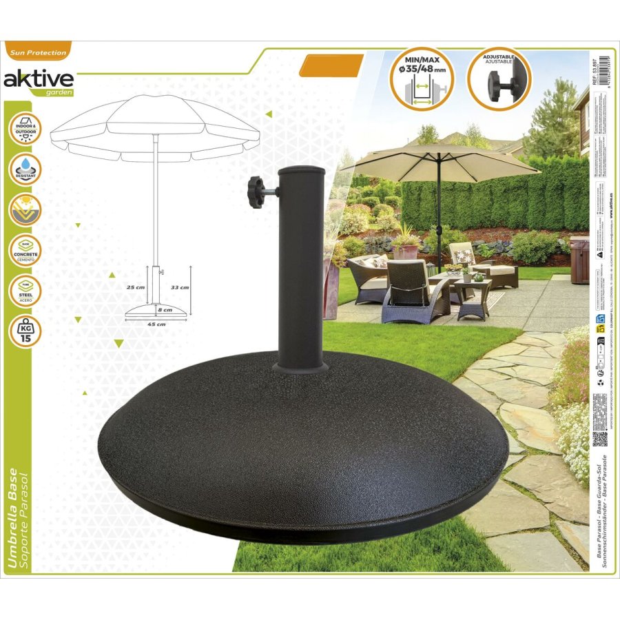 Fod for strandparasol Aktive 45 x 33 x 45 cm Cement St�l #4