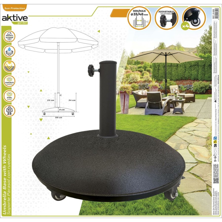 Fod for strandparasol Aktive 50 x 34 x 50 cm Cement St�l #3