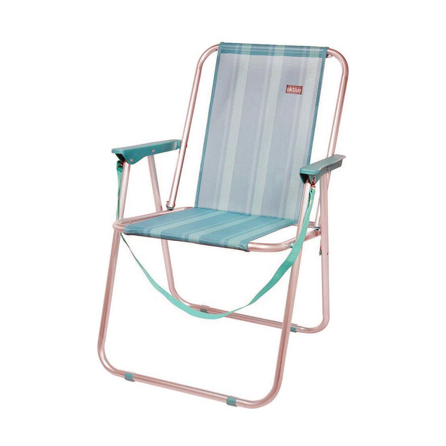 Polstrede Campingstol Colorbaby Mediterran 53 x 44 x 76 cm Turkisbl Hvid #2