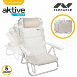 Polstrede Campingstol Aktive Hvid 48 x 46 x 84 cm Strand #4
