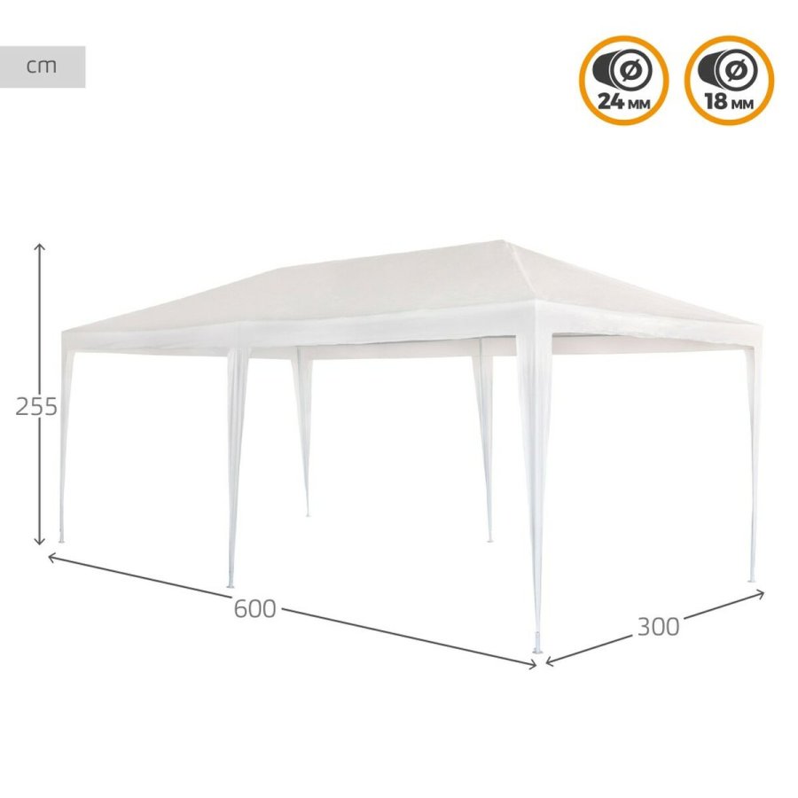 Gazebo Aktive 300 x 255 x 600 cm Metal Hvid Plastik #3
