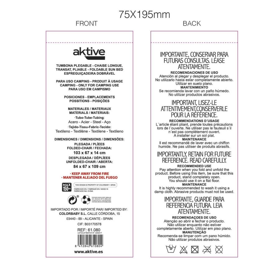 Lealnik Aktive tekstil Orange 160 x 76 x 52 cm #7