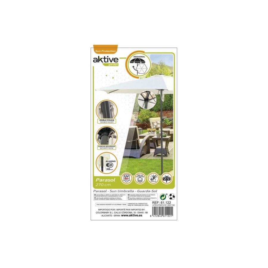 Parasol Aktive Fl�defarvet 270 x 236 x 270 cm #3