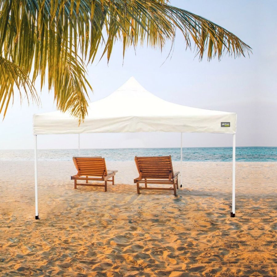 Gazebo Aktive Foldbar Justerbar h�jde St�l Polyester 420D Oxford Fl�defarvet 300 x 320 x 300 cm #2