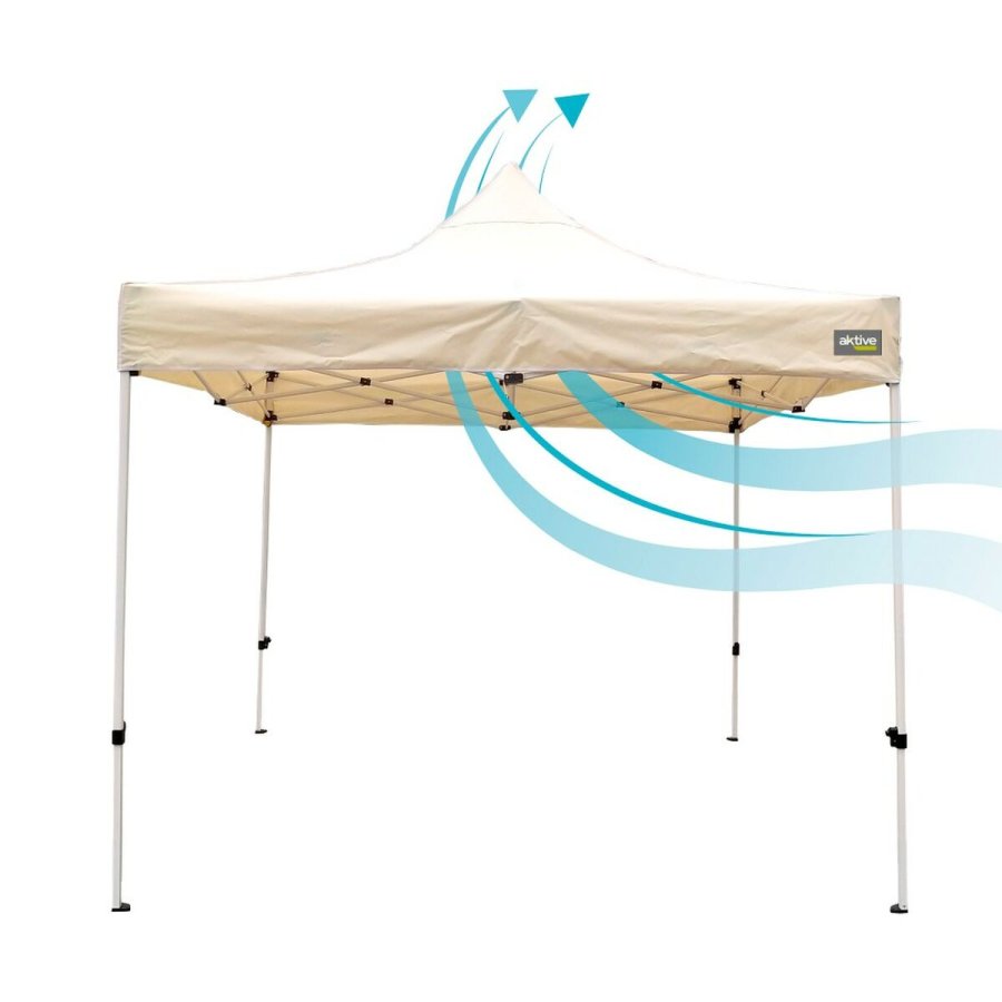 Gazebo Aktive Foldbar Justerbar h�jde St�l Polyester 420D Oxford Fl�defarvet 300 x 320 x 300 cm #4
