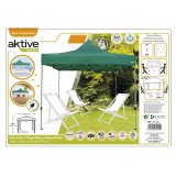 Gazebo Aktive Foldbar Justerbar h�jde St�l Polyester 420D Oxford Gr�n 300 x 320 x 300 cm #3