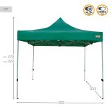 Gazebo Aktive Foldbar Justerbar h�jde St�l Polyester 420D Oxford Gr�n 300 x 320 x 300 cm #6