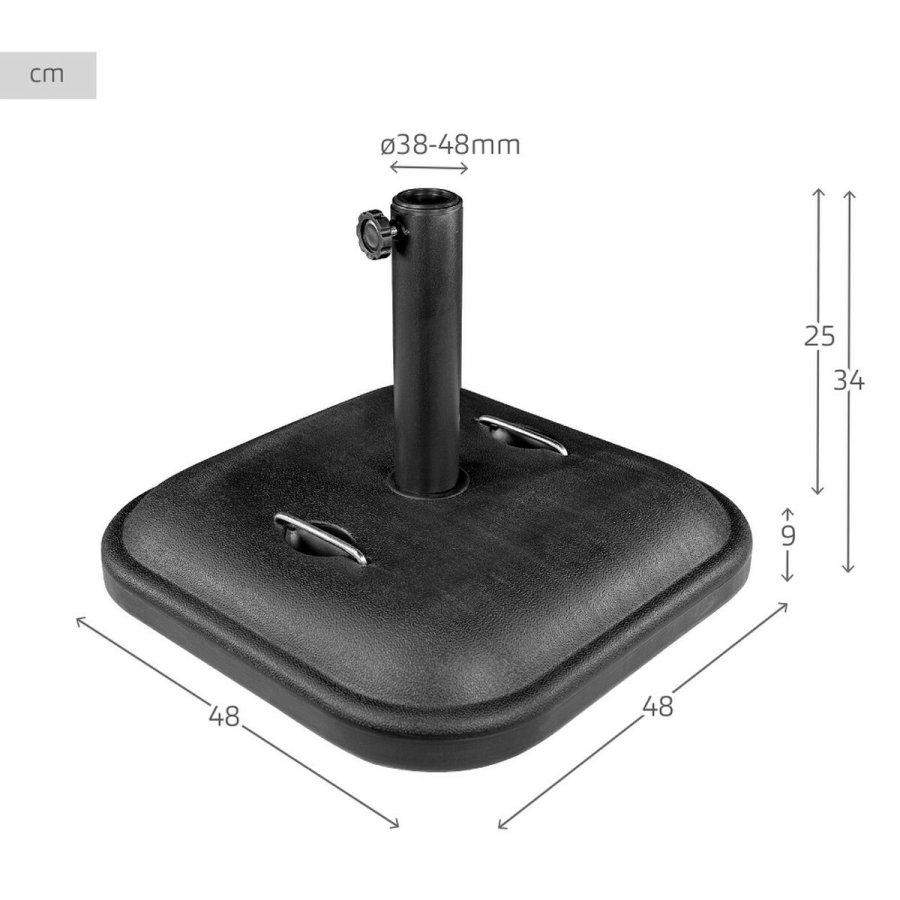 Fod for strandparasol Aktive Sort 100 % polyetylen 48 x 34 x 48 cm #5
