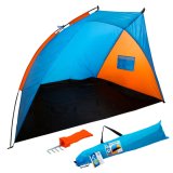 Vindsk�rm og l�sk�rm Beach Colorbaby 62137 Bl� Orange (200 x 125 x 120 cm) #1