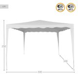 Gazebo Aktive 300 x 250 x 300 cm St�l Hvid Plastik #3